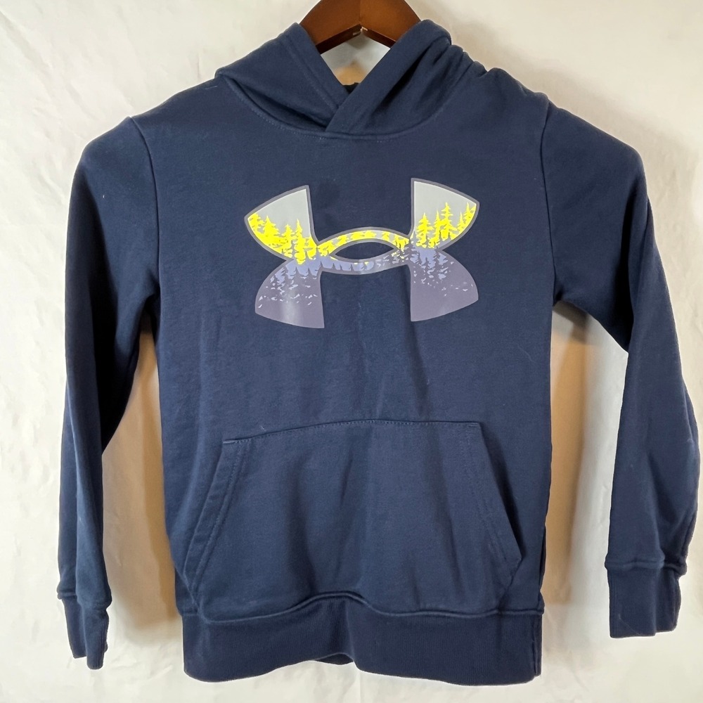 Youth Under Armour Navy Hoodie Pullover Sweatshirt Outdoor Graphic YSM
